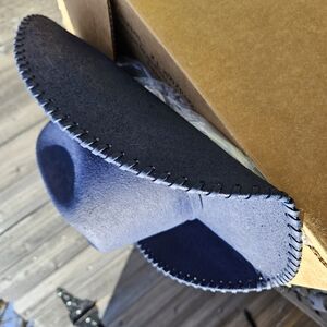 Navy Blue Painted Cowboy Hat With Whipstitch